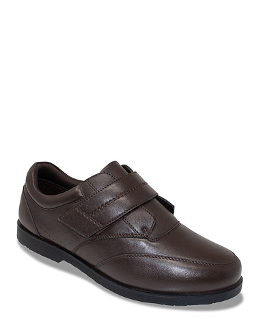 Pegasus Wide Fit Leather Touch Fasten Comfort Shoes