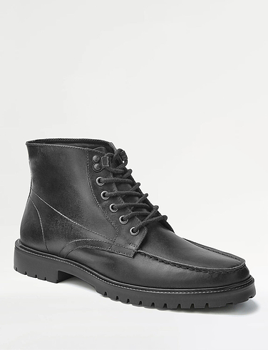 Pegasus Leather Wide Fit Fleece Lined Lace Boots