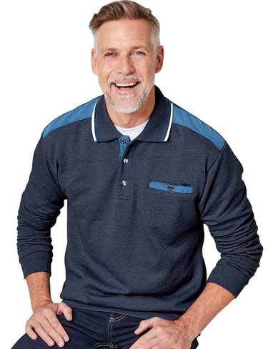 Polo Collar Sweatshirt