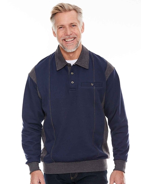 Mens Polo Collar Sweatshirt