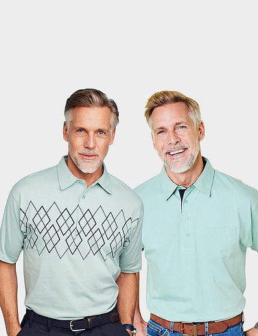 Pegasus Pack of 2 Tailored Collar Polo Shirts