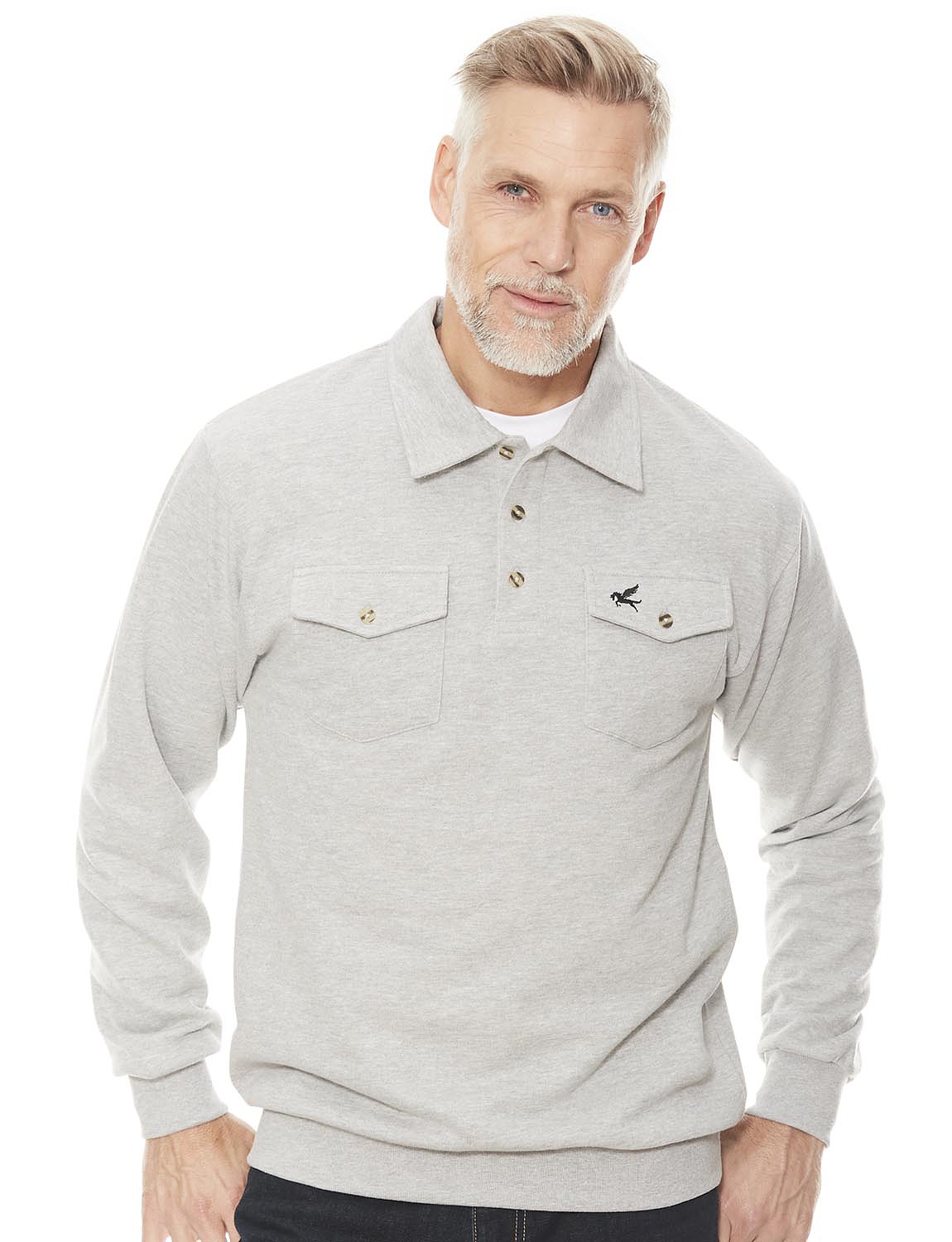 Fleece Sweatshirt With Two Chest Pockets And Tailored Collar Chums