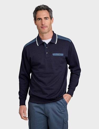 Pegasus Polo Sweatshirt With Chest Pocket