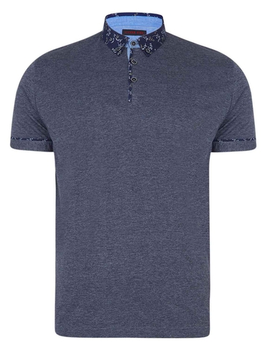 Lizard King Short Sleeve Polo With Printed Button Down Collar - Charcoal