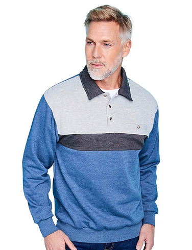 Pegasus Fleece Sweatshirt With Tailored Collar