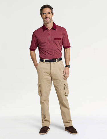 Pegasus Tailored Collar Cotton Polo With Chest Pocket