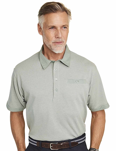 Pegasus Tailored Collar Cotton Polo With Chest Pocket