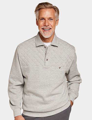 Pegasus Polo Quilted Sweatshirt With Chest Pocket