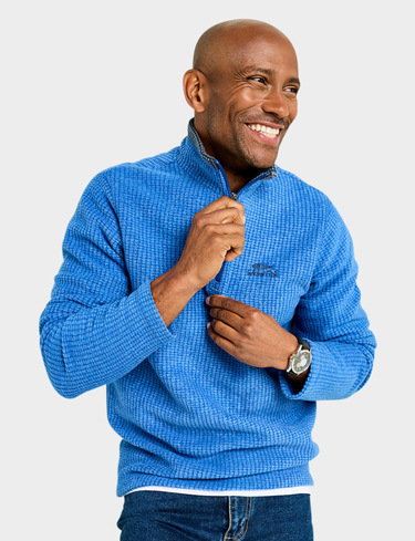Weird Fish Quarter Zip Grid Fleece Top at Chums