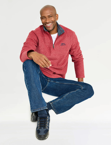 Weird Fish Quarter Zip Grid Fleece Top at Chums