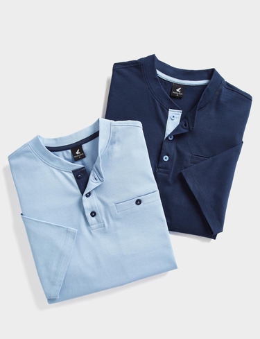 Pegasus 2 Pack Grandad Neck T-Shirt