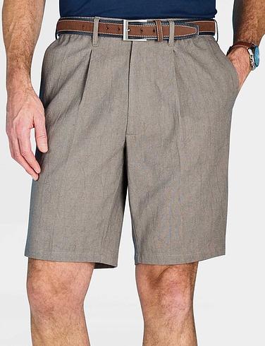 Pegasus Linen Blend Stretch Waist Shorts