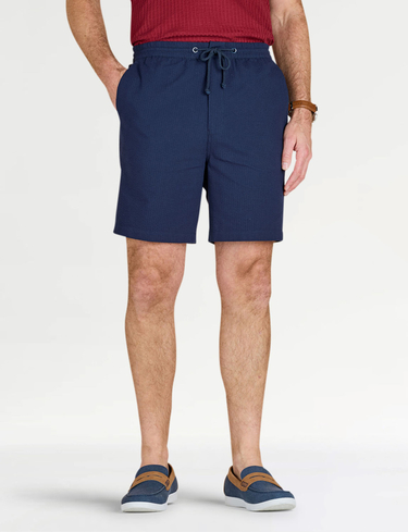 Pegasus Seersucker Stretch Waist Shorts