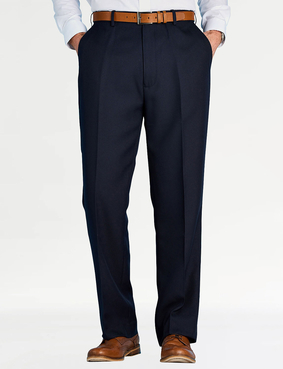 Twill Trouser With Hidden Stretch Waist