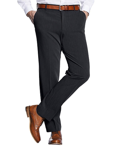 Farah Four Way Stretch Poly Trouser with Slant Pocket - Charcoal
