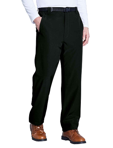 Pegasus Water Resistant Anti Pill Fleece Lined 2 Way Stretch Trouser - Black