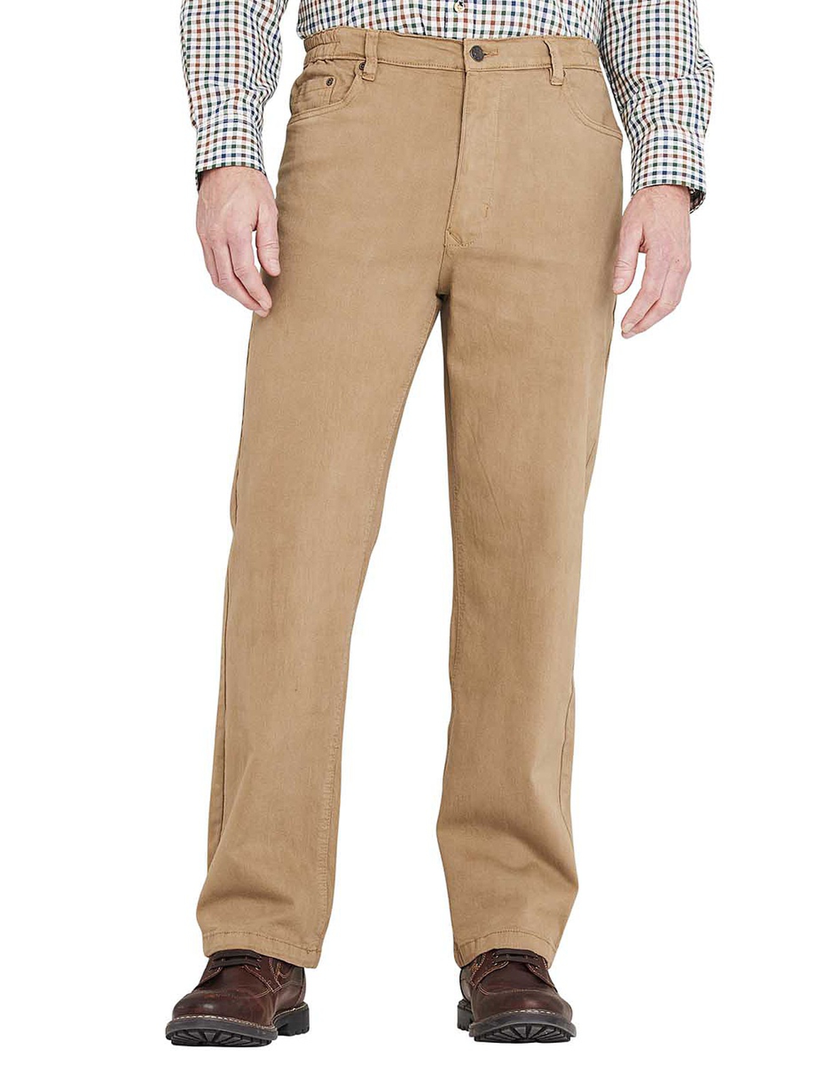 Pegasus Mens Twill Stretch Jeans With Side Elastic Waist | Chums