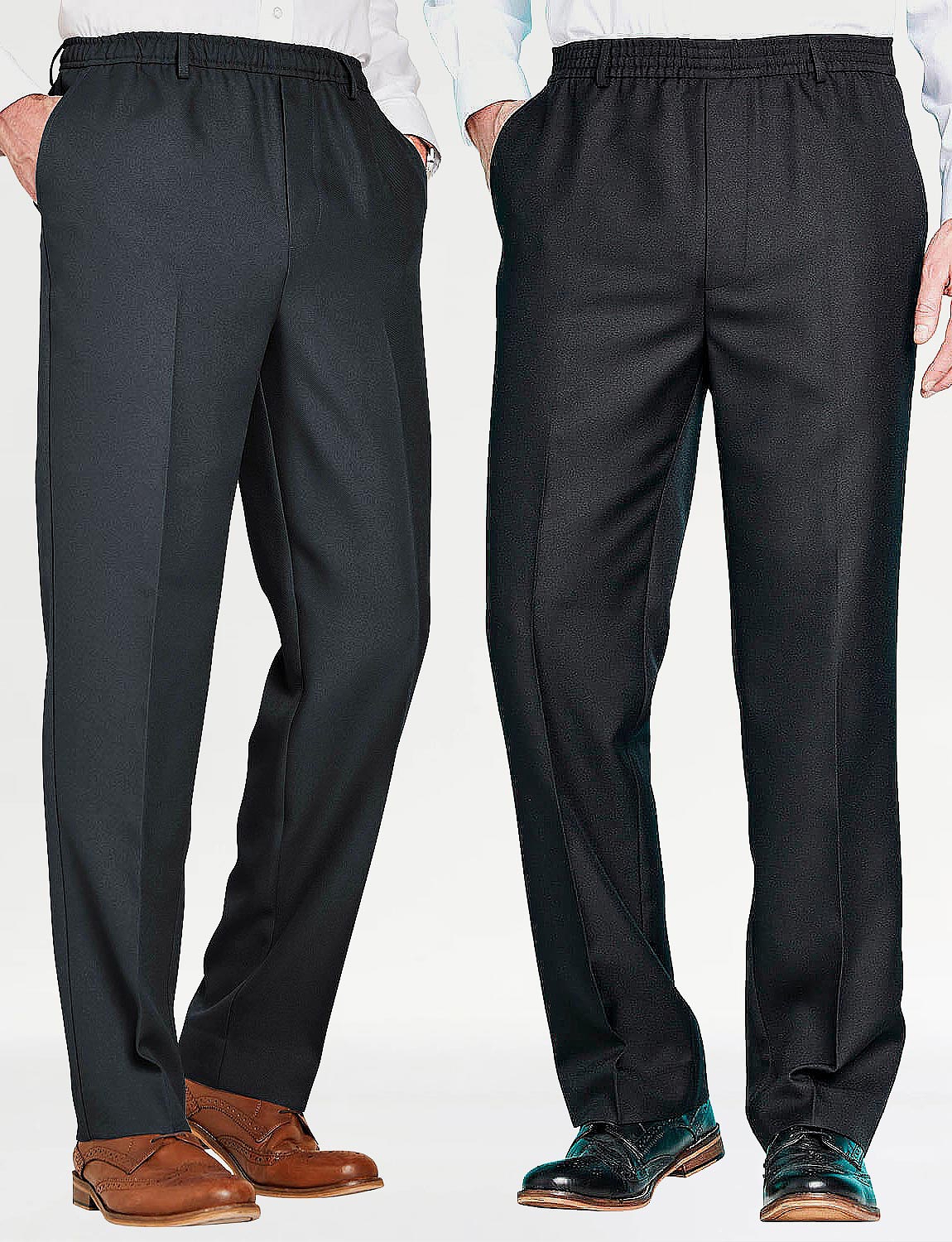 black elastic trousers