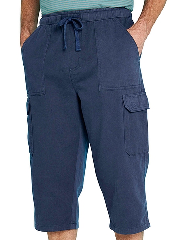 Pegasus Pull On Cotton Cargo Three Quarter Trouser