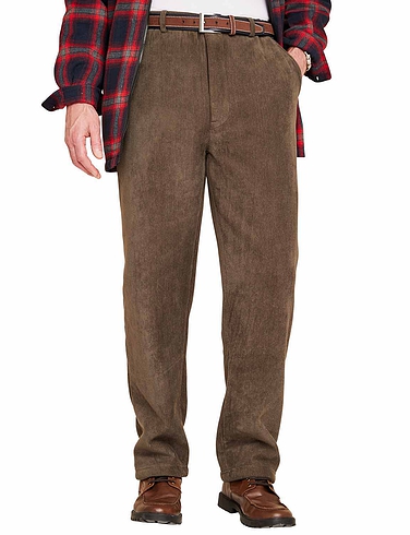 Pegasus Sherpa Lined Cord Trousers - Olive