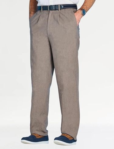 Pegasus Linen Blend Stretch Waist Trouser