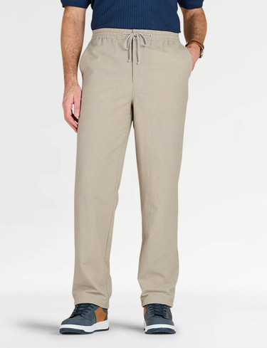 Pegasus Elasticated Waist Seersucker Trouser