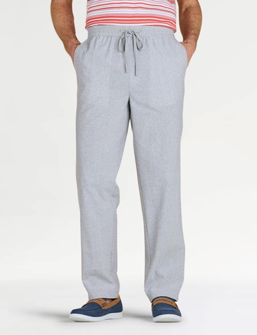 Linen Look Pull On Cotton Trouser
