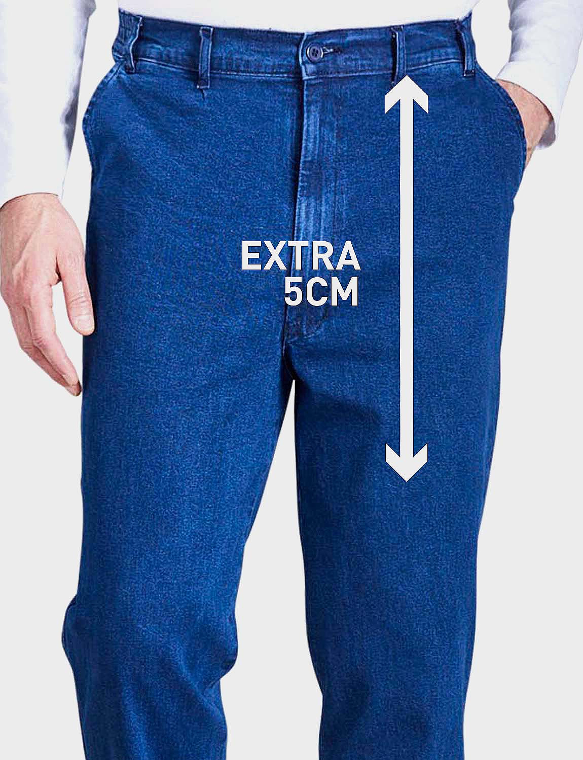 Unity Blue High Waisted Elasticated Denim Trousers - Menswear Trousers