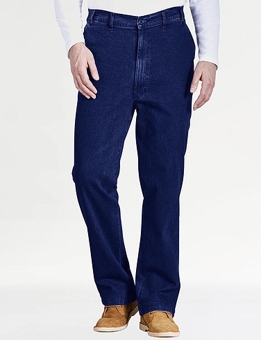 Chums Mens Elasticated Waist Drawcord Denim Trouser Pants Jeans 