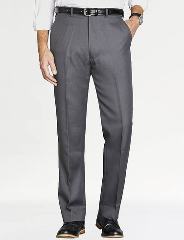 High Rise Twill Trouser with Stretch Waist