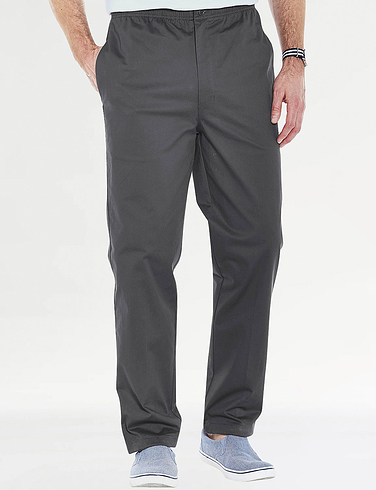 High Waist Easy Pull On Cotton Trouser