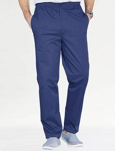 High Waist Easy Pull On Cotton Trouser