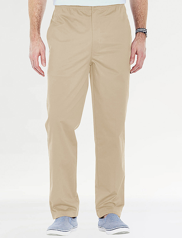 High Waist Easy Pull On Cotton Trouser
