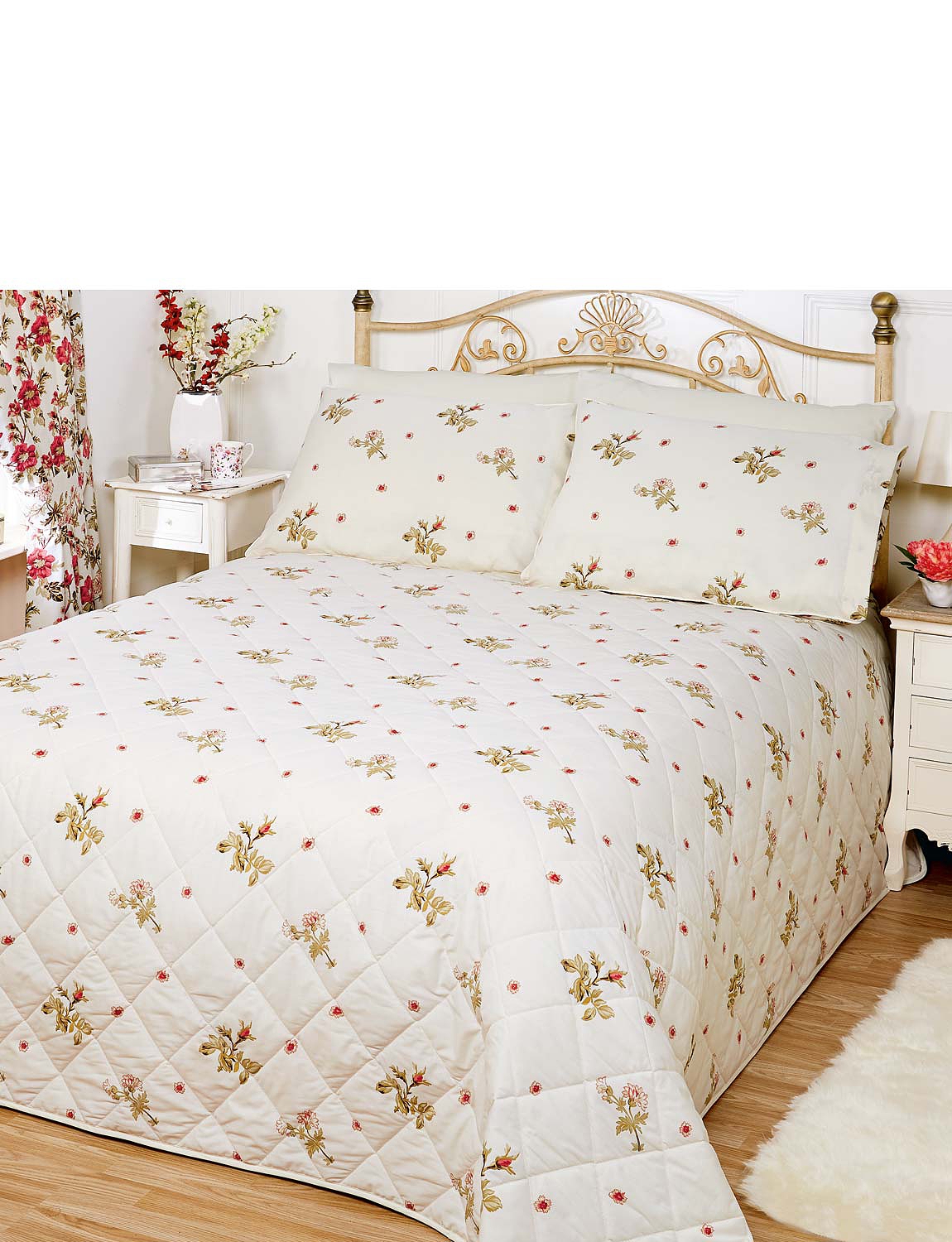 Wild Rose Throwover Bedspread By Belledorm Chums