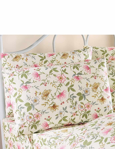 Vantona Cottage Garden Flannelette Pillowcases - MULTI