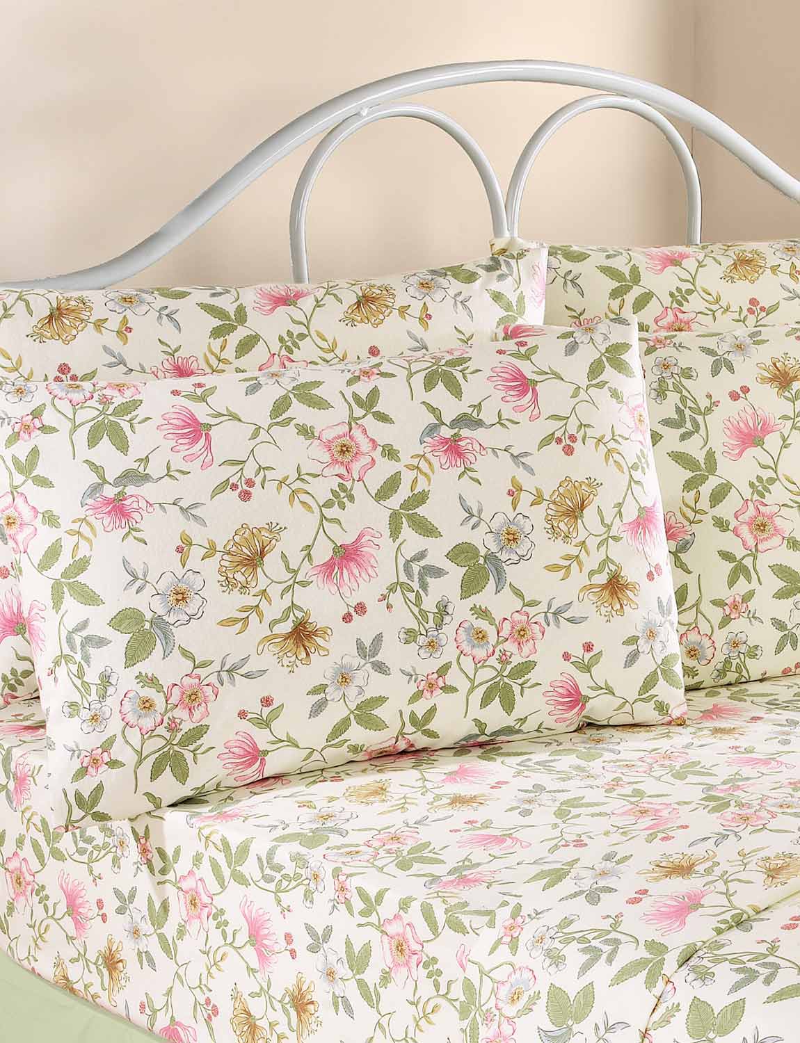 Cottage Garden Flannelette Pillowcases By Vantona Chums