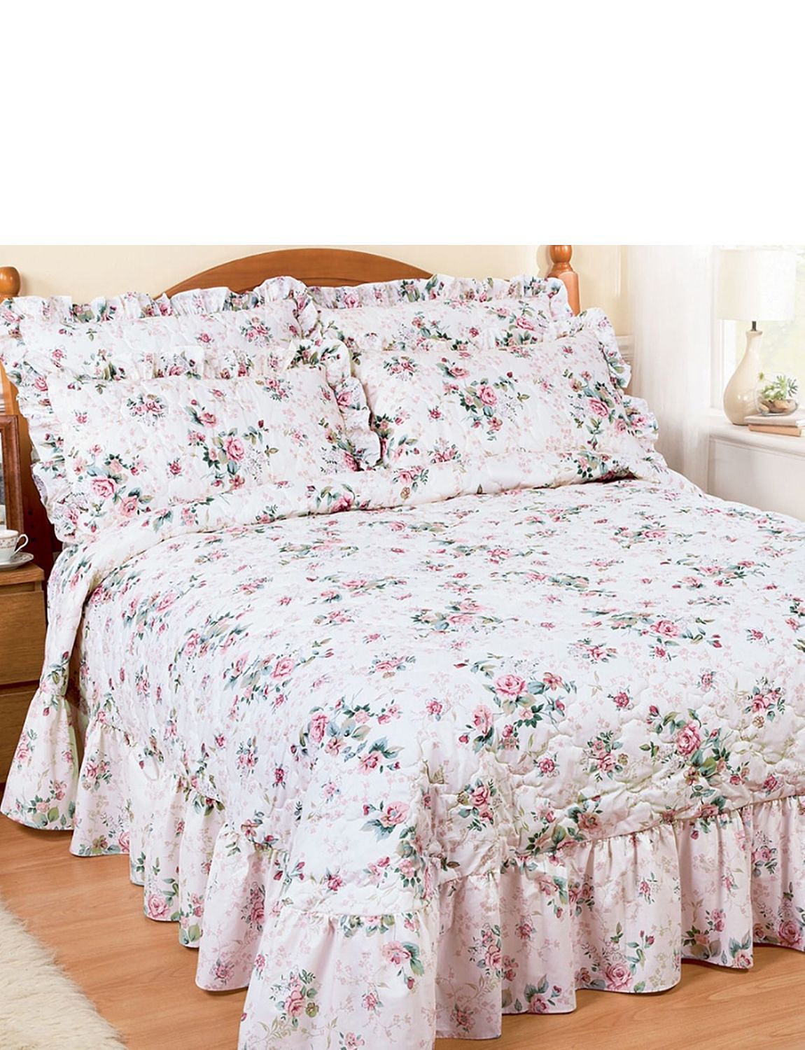 Rose Garden Quilted Throwover Home Bedroom Chums