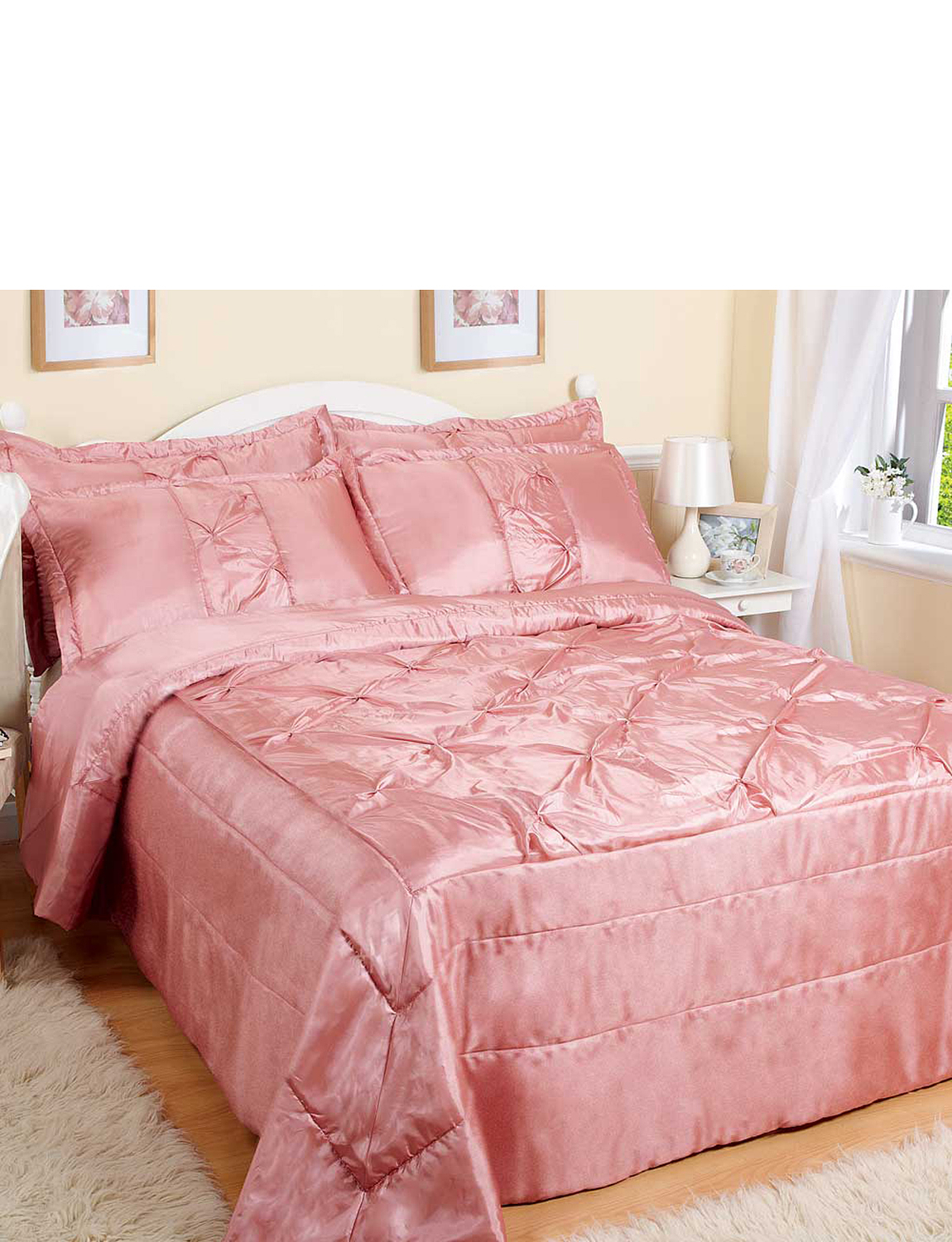 Geraldine Satin Throwover Bedspread Home Chums