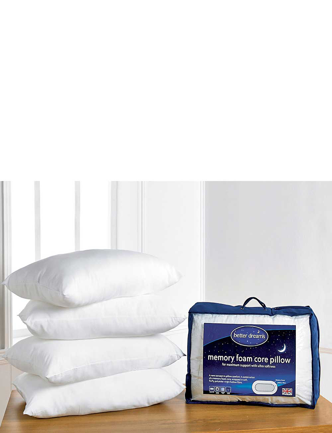 Memory Foam Core Pillow 2 Pack Chums