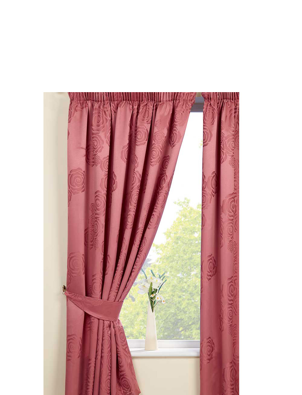 Rosaline Lined Satin Jacquard Curtains - Home | Chums