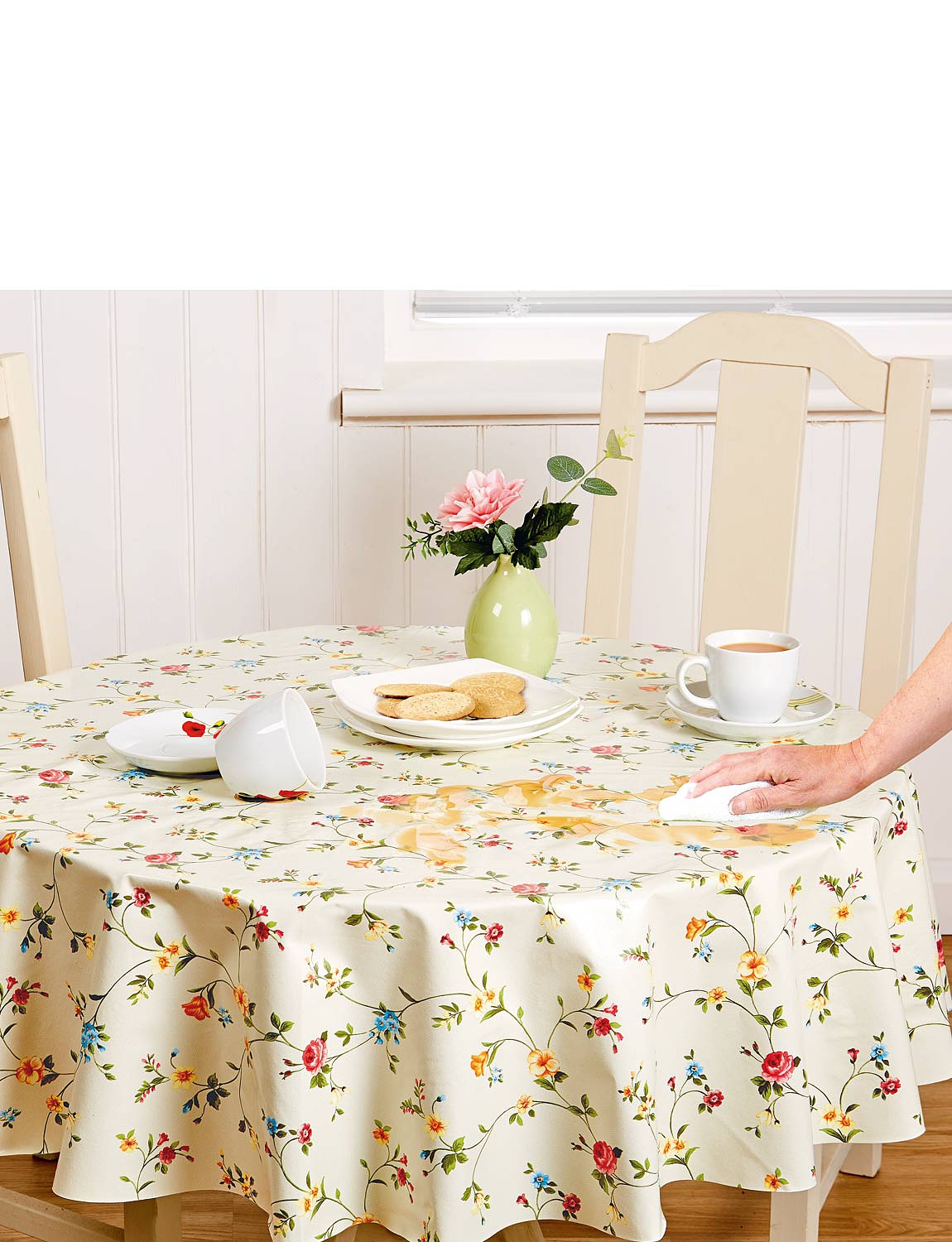 Wipe Clean Vinyle Pvc Tablecloths In Juliet Floral Home Chums