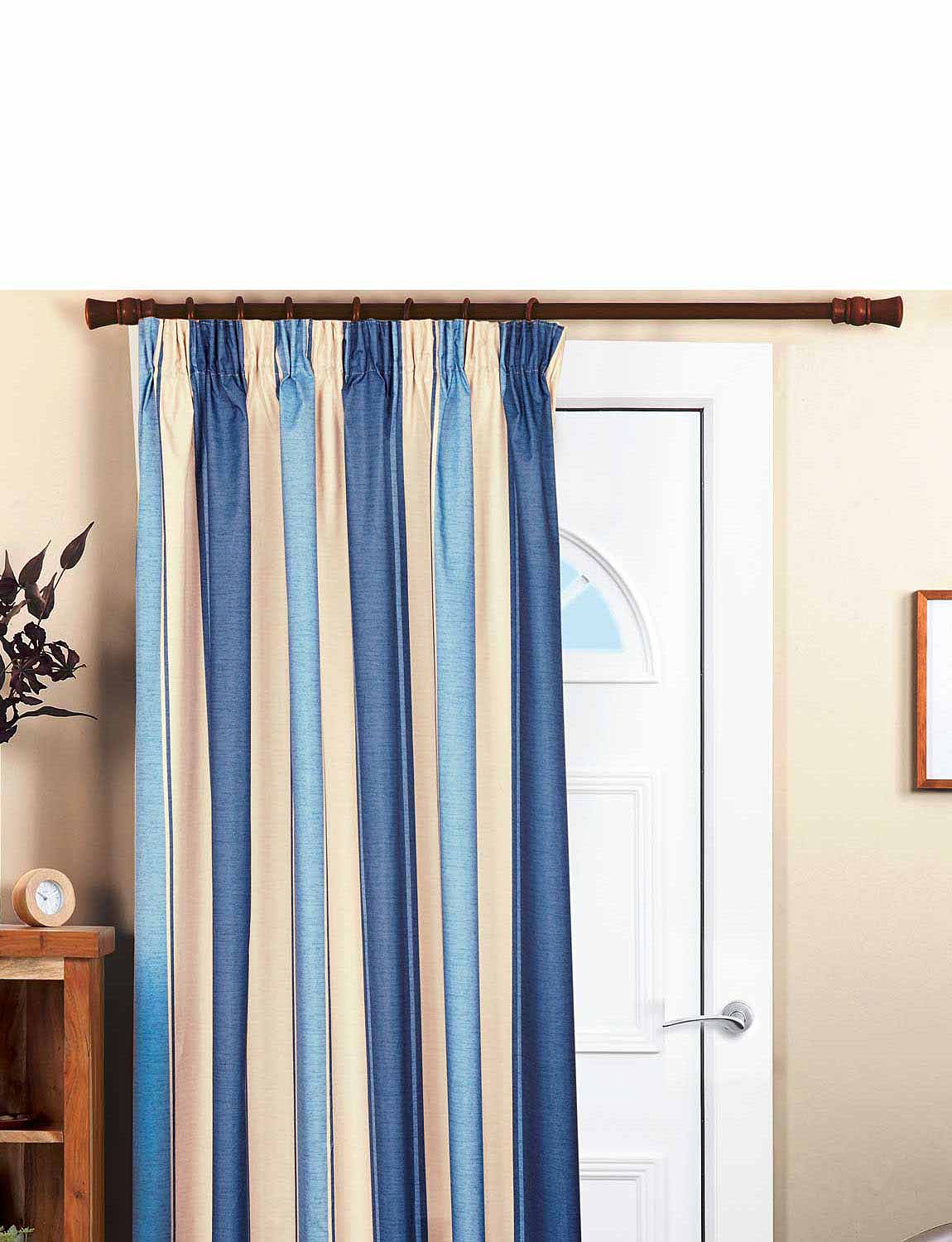 Striped Faux Silk Thermal Blackout Curtains Chums