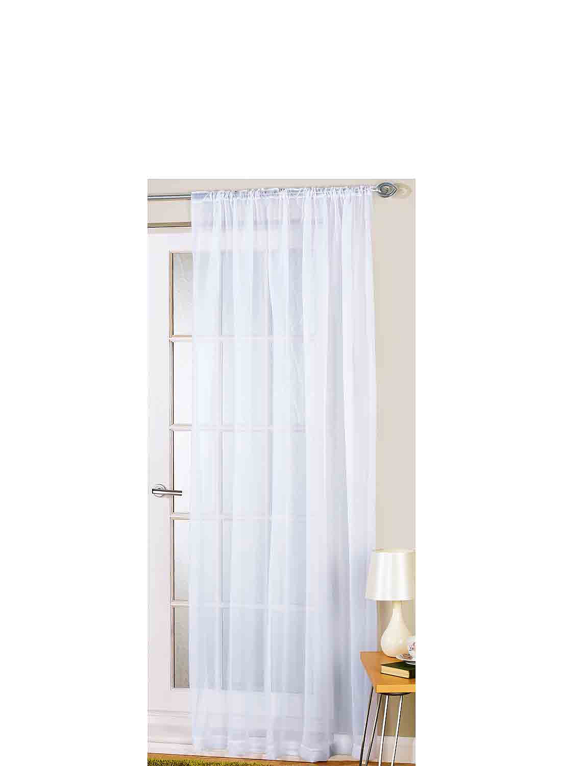 Plain Slot Top Voile Panel White