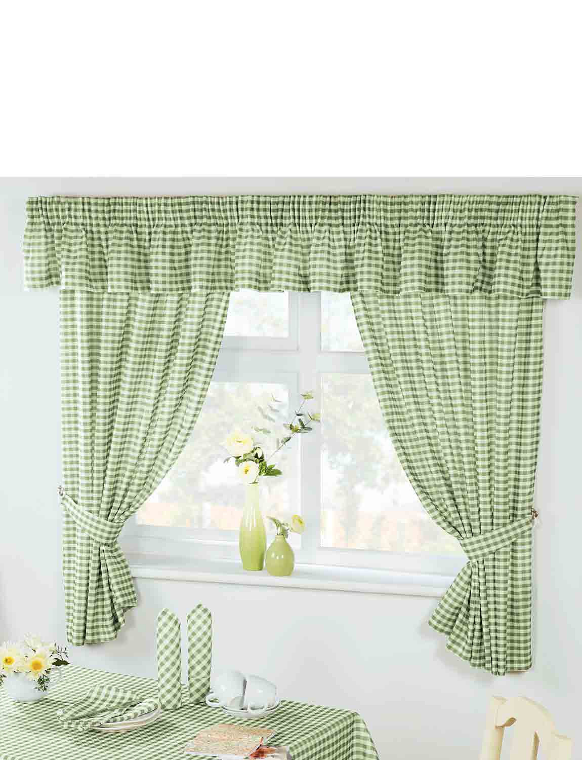 Country Gingham Kitchen Curtains Chums