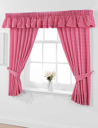 Country Gingham Kitchen Curtains