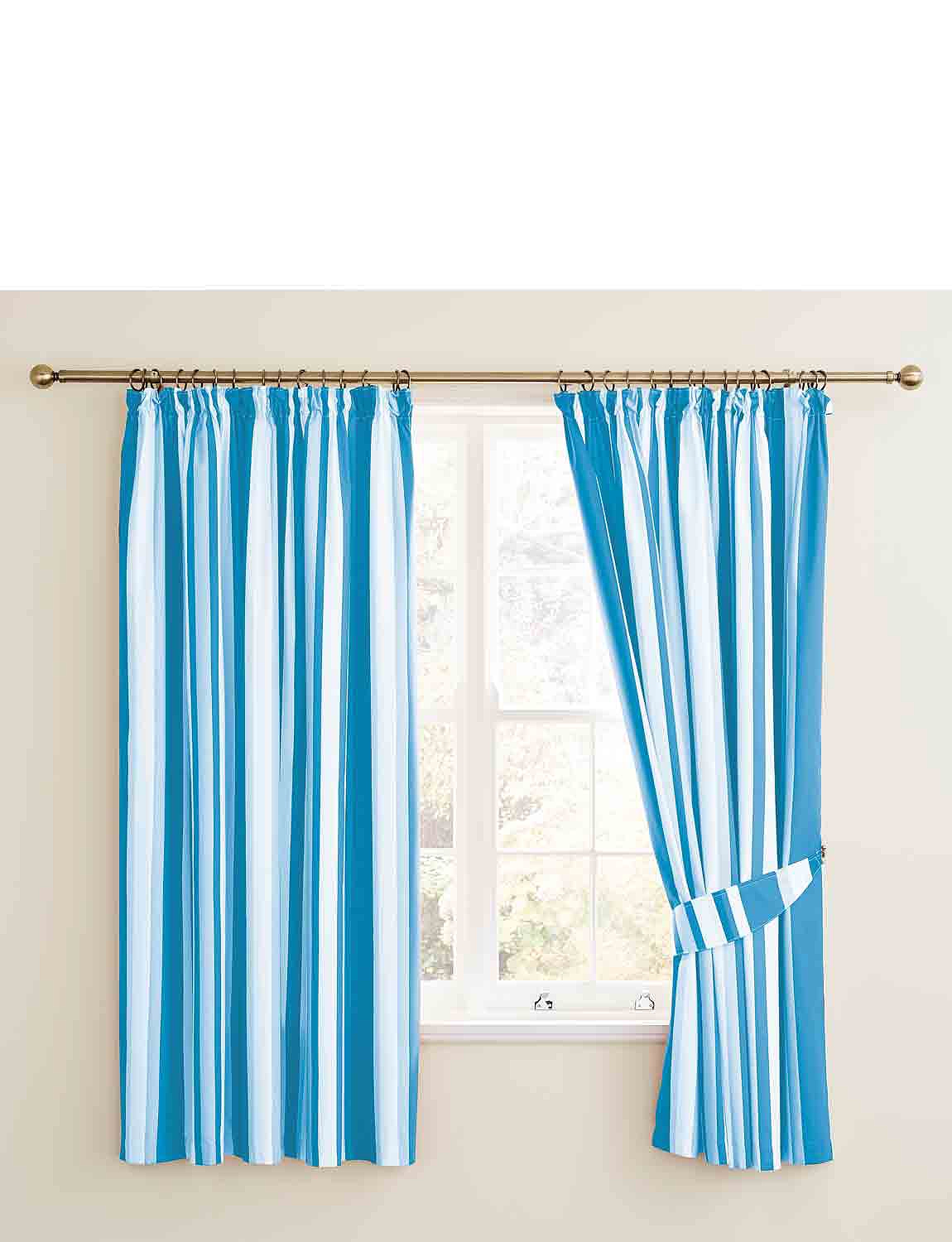 Hampton Stripe Lined Curtains Chums