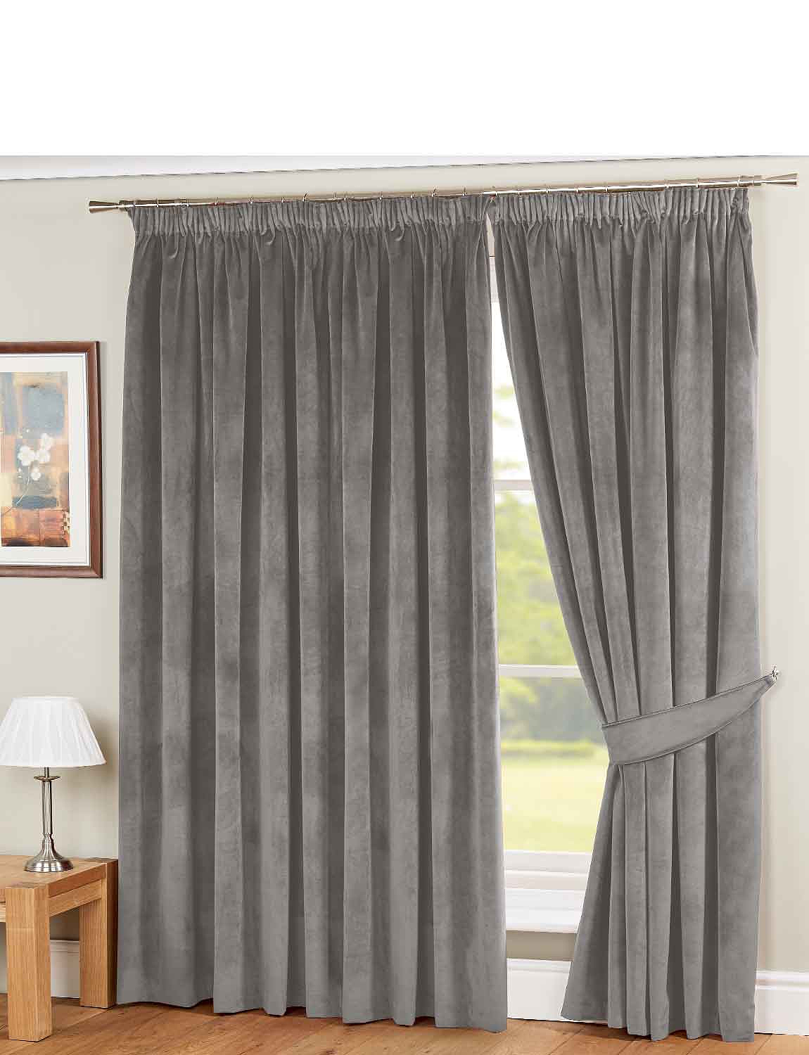 Lined Velour Curtains And Tie Backs Chums