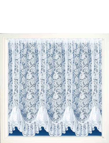 Kew Flounce Curtain - White