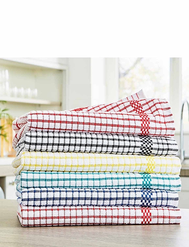 Superdry Check Tea Towels Pack of 6