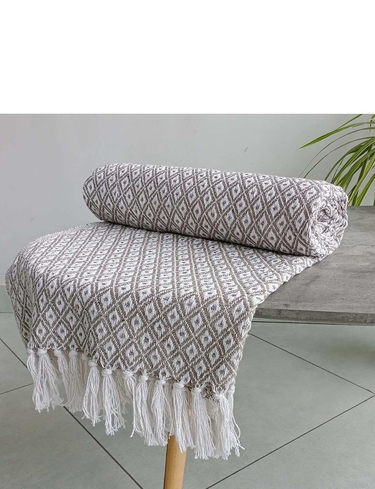 Rapport Home Eden Cotton Throw 178X254 Natural, Brown